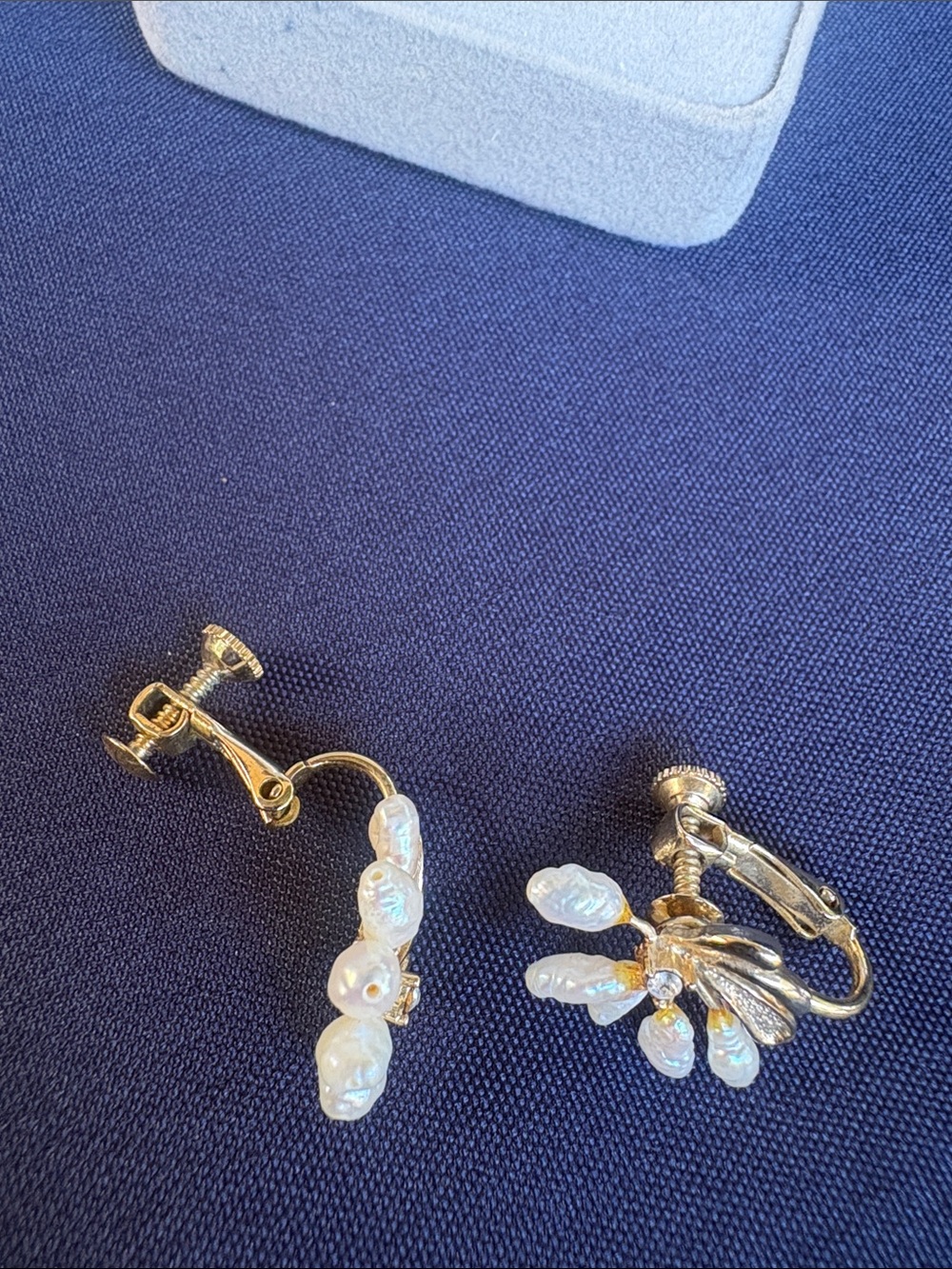 Floral Pearl seed Clip-On Earrings - Unbranded - Picture 2 of 4